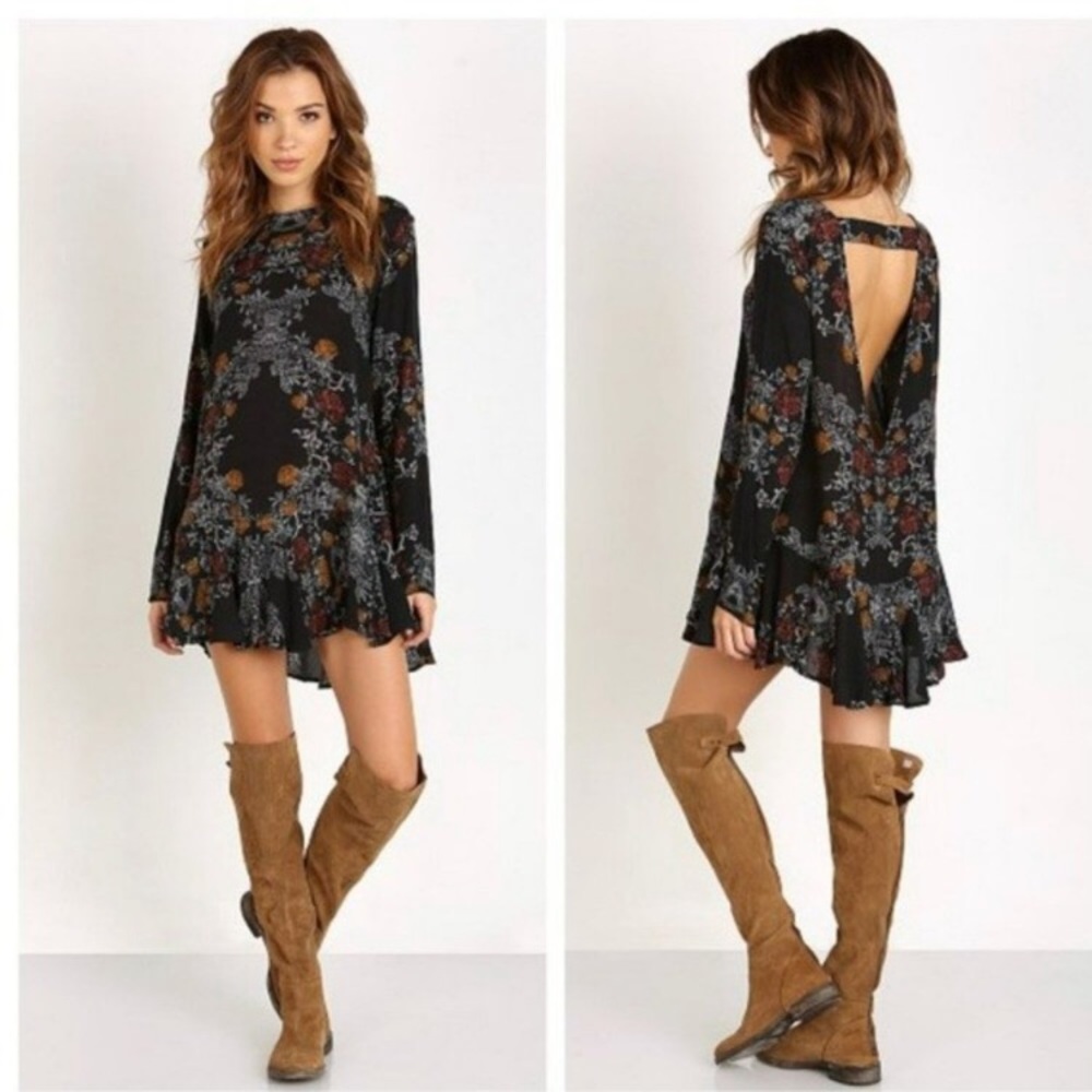 EUC Free People Smooth Talker Raven Combo tunic dress